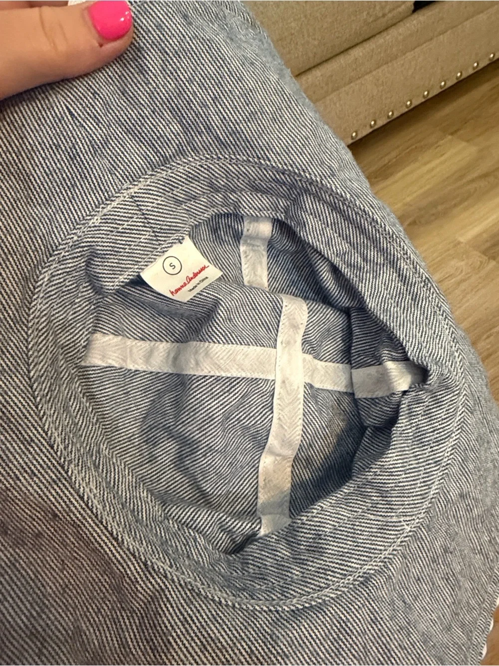Hanna Andersson Light Blue Striped Kids Sun Hat with Bow Trim